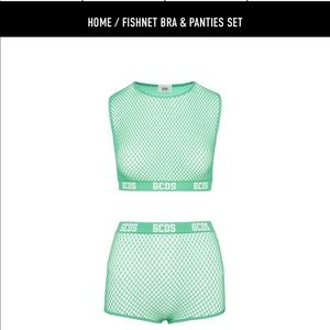 Gcds green mesh short&bra one Sz